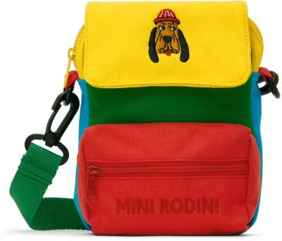 Mini Rodini Boys Multi Kids Bloodhound Brand-patch Woven Bag In Multicolour