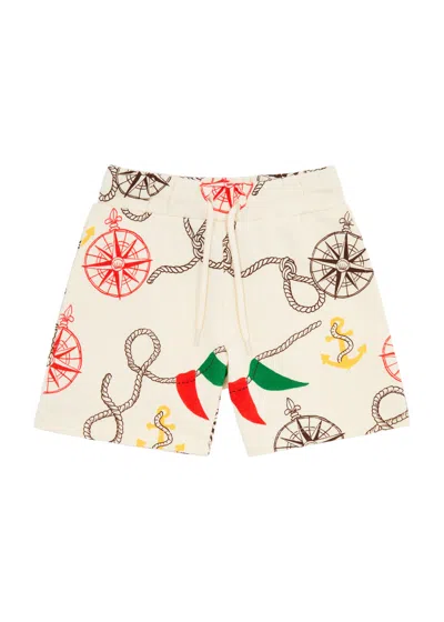 Mini Rodini Kids Nautical Printed Cotton Shorts (12 Months-10 Years) In Green