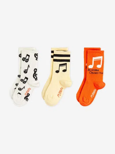 Mini Rodini Kids Note 3 Pack Socks In Multi