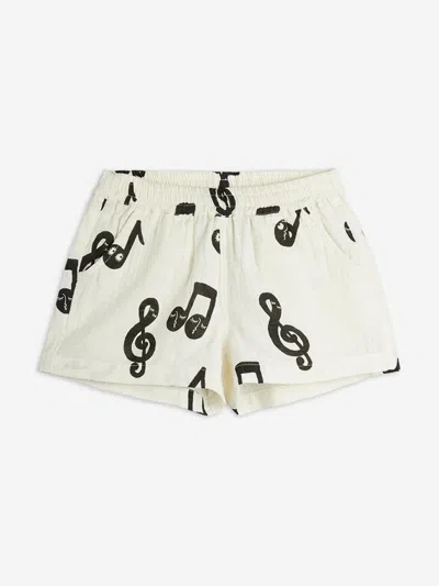 Mini Rodini Kids Note Aop Muslin Shorts In White