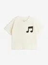 Mini Rodini Kids Note Chenille T-shirt In Ivory