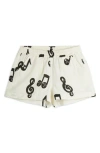 Mini Rodini The Note Muslin Shorts In Neutral
