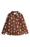 Mini Rodini Paisley Cotton Shirt In Brown