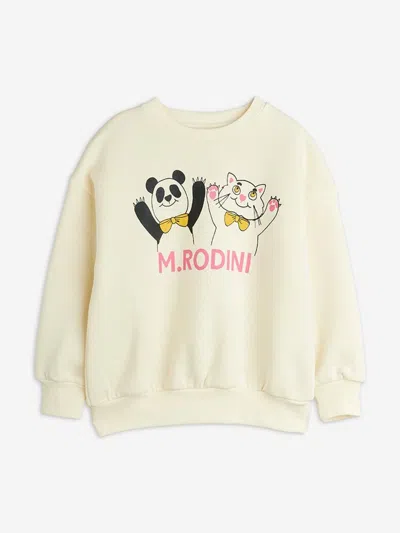 Mini Rodini Kids Panda And Cat Sweatshirt In Transparent