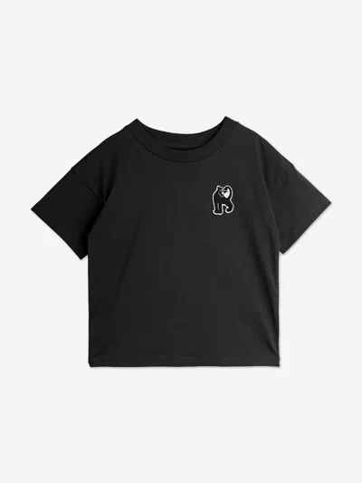 Mini Rodini Kids Panther Patch T-shirt In Black