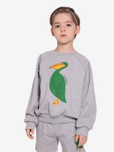 Mini Rodini Babies' Pelican Organic-cotton Sweatshirt In Grey