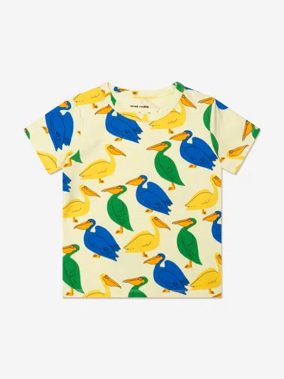 Mini Rodini Babies' Kids Pelican T-shirt In Yellow