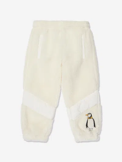 Mini Rodini Kids Penguin Pile Stripe Trousers In White