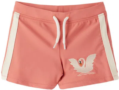 Mini Rodini Kids Pink Swan Uv Swim Shorts