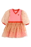 Mini Rodini Kids' Polka Dot Tulle Party Dress In Pink