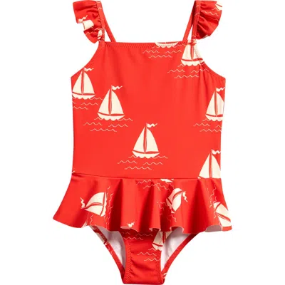Mini Rodini Kids' Print Skirted One-piece Swimsuit