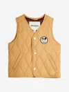 Mini Rodini Kids Ritzratz Patch Quilted Gilet In Nude