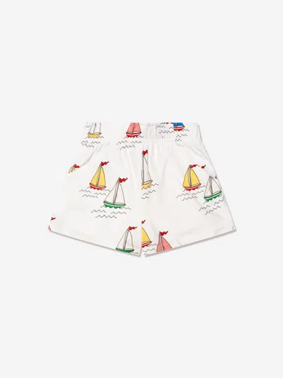 Mini Rodini Kids Sailing Boats Shorts In White