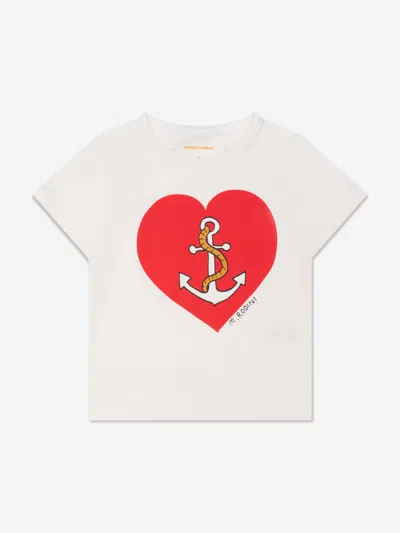 Mini Rodini Babies' Kids Sailors Heart T-shirt In White