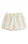 Mini Rodini Striped Elasticated-waist Shorts In Off White