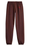 Mini Rodini Kids' Stripe Organic Cotton Sweatpants In Brown