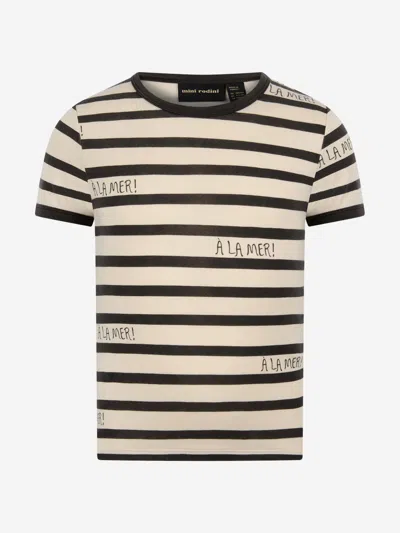 Mini Rodini Kids Striped Cotton T-shirt 1 - 3 Mths White