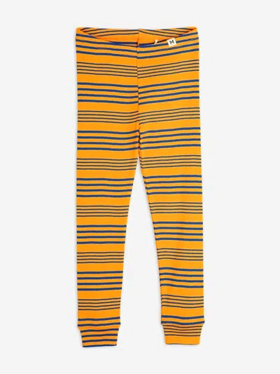 Mini Rodini Kids Striped Leggings In Orange