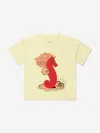 Mini Rodini Kids Unicorn Seahorse T-shirt In Yellow