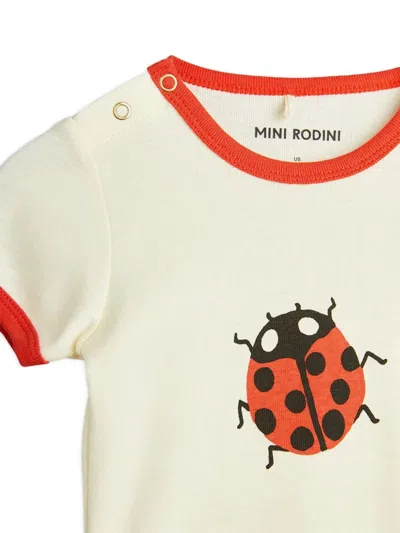 Mini Rodini Babies' Lady Bug-print Body In White