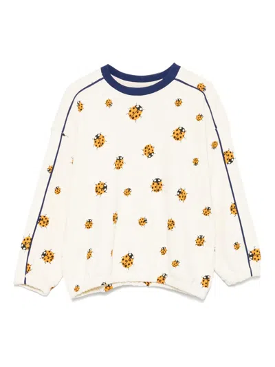 Mini Rodini Kids' Ladybug Sweatshirt In Neutrals