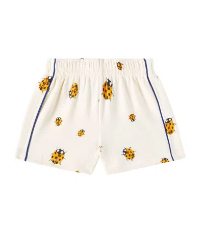 Mini Rodini Kids' Ladybugs Cotton Jersey Shorts In White