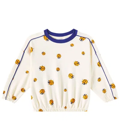 Mini Rodini Kids' Ladybugs Cotton Jersey Sweatshirt In Nude