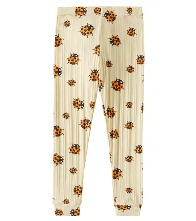 Mini Rodini Kids' Ladybugs Printed Cotton-blend Jersey Leggings In Multicoloured