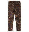 Mini Rodini Leopard Cotton-blend Leggings In Brown