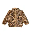 Mini Rodini Leopard Print Fleece Jacket In Brown