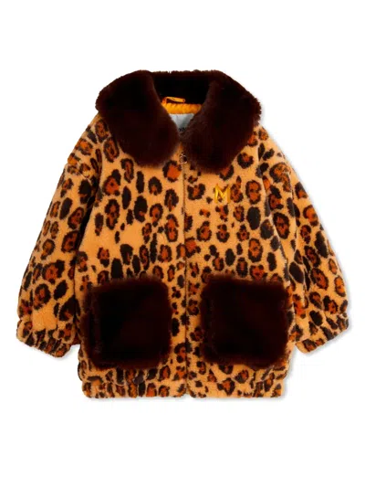 Mini Rodini Babies' Leopard-print Jacket In Brown
