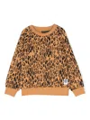 Mini Rodini Leopard-print Organic-cotton Sweatshirt In Brown