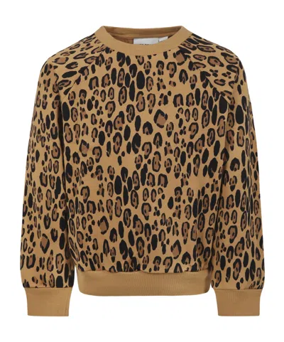 Mini Rodini Leopard Print Sweatshirt In Brown
