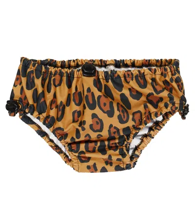 Mini Rodini Leopard-print Swim Pants In Beige