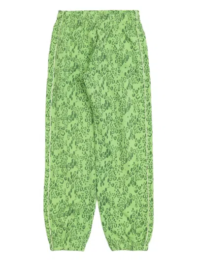 Mini Rodini Kids' Leopard-print Track Pants In Green