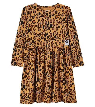 Mini Rodini Leopard-print Jersey Dress In Brown