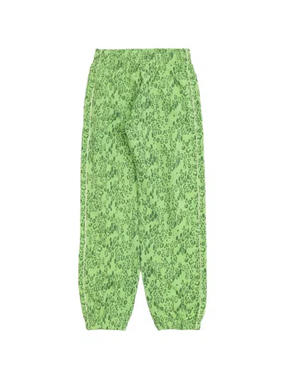 Mini Rodini Babies' Leopard-print Track Pants In Green