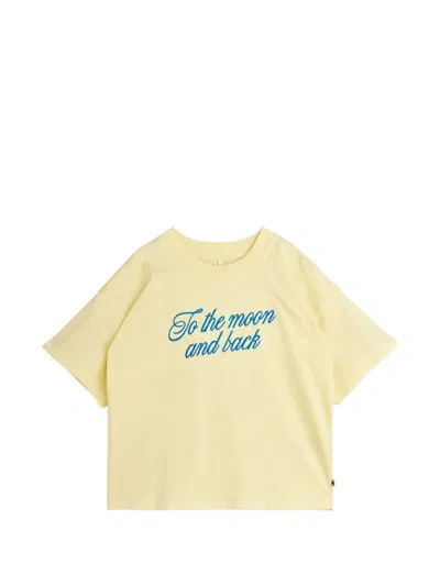 Mini Rodini Kids' Lettering-detail T-shirt In Yellow