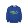 Mini Rodini Lizard Cotton Jersey Sweatshirt In Light Blue