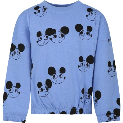 Mini Rodini Kids' Light Blue Sweatshirt For Boy With Mice