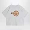 Mini Rodini Light Grey T-shirt With Flundra Print In Grey