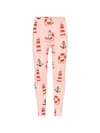 Mini Rodini Lighthouse-print Elasticated-waist Leggings In Pink