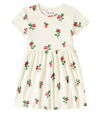 Mini Rodini Kids' Lingonberries Cotton Dress In Ivory