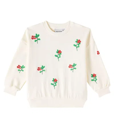 Mini Rodini Kids' Lingonberries Cotton Jersey Sweatshirt In Offwhite