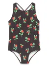 Mini Rodini Printed Swimsuit In Black