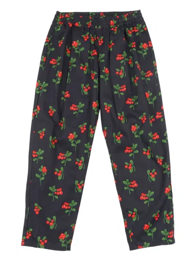 Mini Rodini Kids' Lingonberry-print Trousers In Black