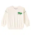 Mini Rodini Lizard Cotton Jersey Sweatshirt In Offwhite