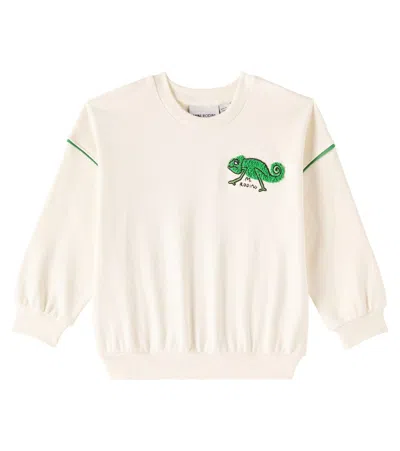 Mini Rodini Kids' Lizard Cotton Jersey Sweatshirt In White