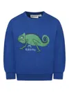 Mini Rodini Lizard Cotton Jersey Sweatshirt In Blue