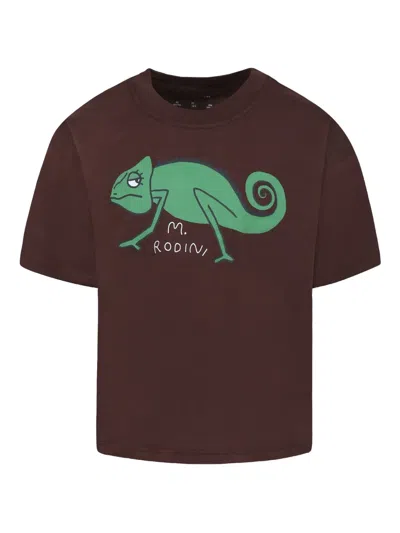 Mini Rodini Kids' Lizard T-shirt In 褐色